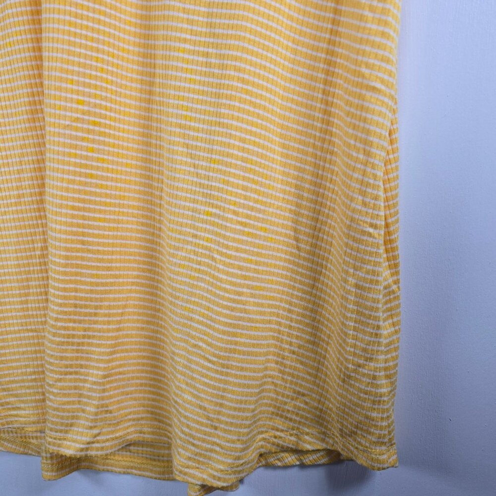 Hailey & Co. Out of Town Ribbed Stripe Flutter Slv Criss Cross V-Neck Top, NWOT - Picture 3 of 6
